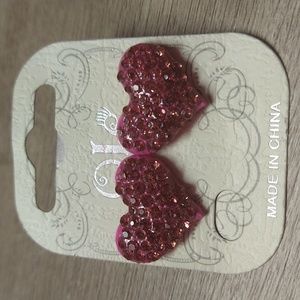 NWT Ole Pink Heart Post Earrings